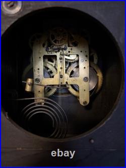 Antique 1890-1910s Seth Thomas Pink/Beige Marbled Adamantine Mantle Clock Works