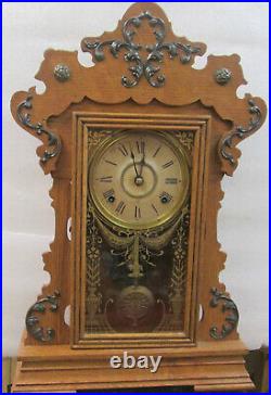 Antique 1890'S Seth Thomas Gingerbread Mantel Wall Clock Immaculate Detail