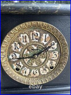 Antique 1890s Enameled Ingraham Parlor Mantle Clock VIDEO MARBLE CUTOUT DIAL Antique 1890s Enameled Ingraham Parlor Mantle Clock VIDEO MARBLE CUTOUT DIAL