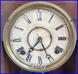 Antique 1890s Ingraham Dark Walnut Gingerbread Mantle Clock RUNS GOOD VIDEO