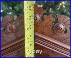 Antique 1890s Ingraham Dark Walnut Gingerbread Mantle Clock RUNS GOOD VIDEO