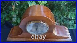 Antique 1890s Ingraham WALNUT Tambour Humpback Mantle Clock RUNS VIDEO ORIG