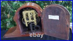 Antique 1890s Ingraham WALNUT Tambour Humpback Mantle Clock RUNS VIDEO ORIG