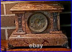 Antique 1890s Seth Thomas Adamantine Mantel Clock Working condition