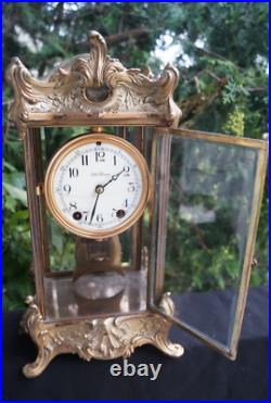 Antique 1890s Seth Thomas Crystal PALACE Regulator Mantle Clock RUNS VIDEO