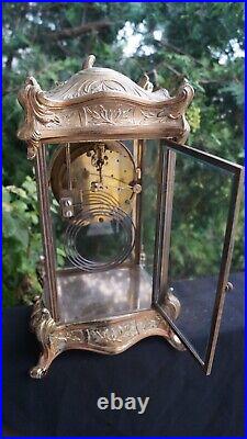 Antique 1890s Seth Thomas Crystal PALACE Regulator Mantle Clock RUNS VIDEO