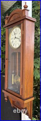 Antique 1891 Waterbury No. 3 Regulator Weight Driven Wall Clock ALL ORIGINAL