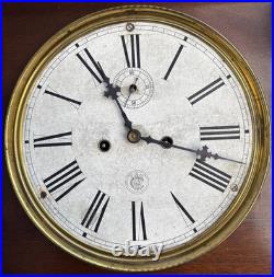 Antique 1891 Waterbury No. 3 Regulator Weight Driven Wall Clock ALL ORIGINAL