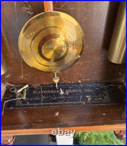 Antique 1891 Waterbury No. 3 Regulator Weight Driven Wall Clock ALL ORIGINAL