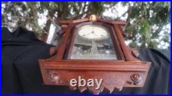 Antique 1892 Ingraham Gingerbread LIBERTY Wall Clock VIDEO RUNS