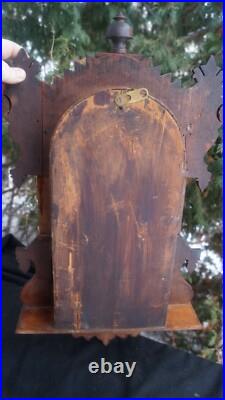 Antique 1892 Ingraham Gingerbread LIBERTY Wall Clock VIDEO RUNS