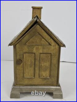 Antique 1892 SETH THOMAS'Lodge' Metal Figural Cottage Mechanical Alarm Clock Antique 1892 SETH THOMAS'Lodge' Metal Figural Cottage Mechanical Alarm Clock