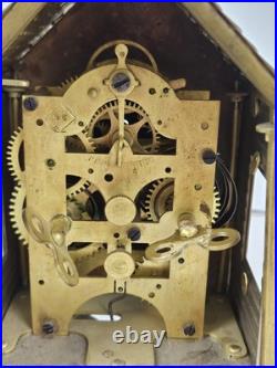 Antique 1892 SETH THOMAS'Lodge' Metal Figural Cottage Mechanical Alarm Clock Antique 1892 SETH THOMAS'Lodge' Metal Figural Cottage Mechanical Alarm Clock
