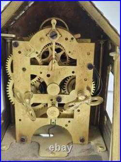 Antique 1892 SETH THOMAS'Lodge' Metal Figural Cottage Mechanical Alarm Clock Antique 1892 SETH THOMAS'Lodge' Metal Figural Cottage Mechanical Alarm Clock