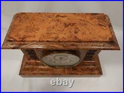 Antique 1892 Seth Thomas 8 Day Adamantine Faux Marble Mantle Clock Runs Strong