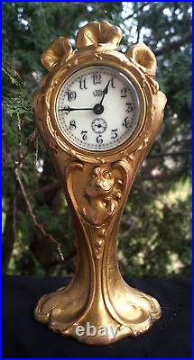 Antique 1894 Jennings Brothers Wind Up Clock Second Sweep WORKS BEAUTY