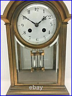 Antique 1895 French Samual Marti Crystal Regulator Mantel Clock