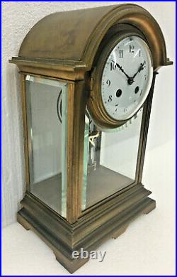 Antique 1895 French Samual Marti Crystal Regulator Mantel Clock