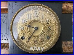 Antique 1896 Seth Thomas Adamantine Mantel Clock Goddess Heads 3 5/8 Movement