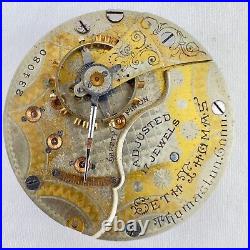 Antique 18 Size Seth Thomas 17 Jewel Pocket Watch Movement 182 Special Two Tone