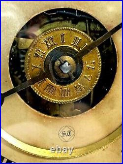 Antique 1900s Seth Thomas Alarm 8 Day Mantle Clock w Key