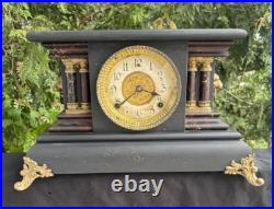 Antique 1904 Gilbert Faux Marble Mantle Parlor Clock Video All ORIGINAL Antique 1904 Gilbert Faux Marble Mantle Parlor Clock Video All ORIGINAL