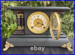 Antique 1904 Gilbert Faux Marble Mantle Parlor Clock Video All ORIGINAL Antique 1904 Gilbert Faux Marble Mantle Parlor Clock Video All ORIGINAL