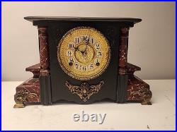 Antique 1905 Gilbert Black Mantle Parlor Clock SERVICED CLEANED