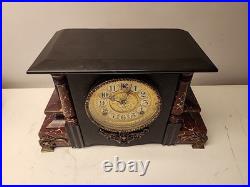 Antique 1905 Gilbert Black Mantle Parlor Clock SERVICED CLEANED