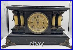 Antique 1905 Seth Thomas Marble Adamantine Mantle Clock With Keys Works READ