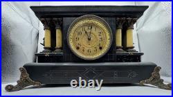Antique 1905 Seth Thomas Marble Adamantine Mantle Clock With Keys Works READ
