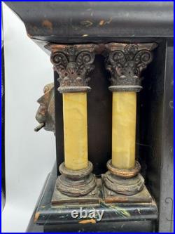 Antique 1905 Seth Thomas Marble Adamantine Mantle Clock With Keys Works READ