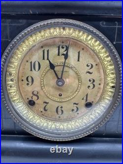 Antique 1905 Seth Thomas Marble Adamantine Mantle Clock With Keys Works READ