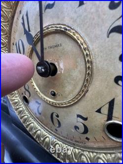 Antique 1905 Seth Thomas Marble Adamantine Mantle Clock With Keys Works READ