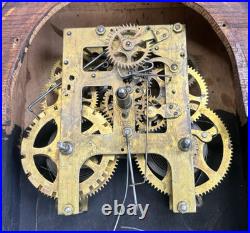 Antique 1908 Gilbert CONCORD Gingerbread Calendar Mantle Clock ALL ORIGINAL