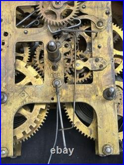 Antique 1908 Gilbert CONCORD Gingerbread Calendar Mantle Clock ALL ORIGINAL