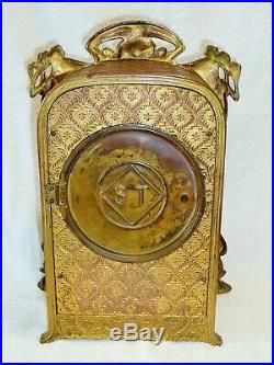 Antique 1908 Seth Thomas Automatic Long-Alarm Clock in Rare Brass Case