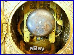 Antique 1908 Seth Thomas Automatic Long-Alarm Clock in Rare Brass Case