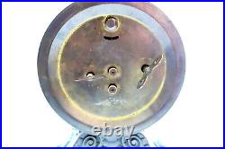 Antique 1909 SETH THOMAS LONG ALARM Windup Clock with Ornate Victorian Metal Case