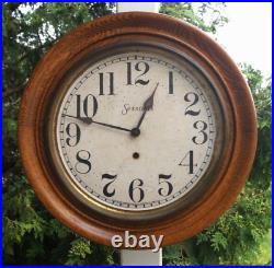 Antique 1910s Sessions Gallery OAK Wall Clock RUNS SEE VIDEO ALL ORIGINAL