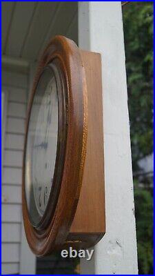 Antique 1910s Sessions Gallery OAK Wall Clock RUNS SEE VIDEO ALL ORIGINAL