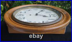 Antique 1910s Sessions Gallery OAK Wall Clock RUNS SEE VIDEO ALL ORIGINAL