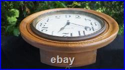 Antique 1910s Sessions Gallery OAK Wall Clock RUNS SEE VIDEO ALL ORIGINAL