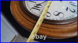 Antique 1910s Sessions Gallery OAK Wall Clock RUNS SEE VIDEO ALL ORIGINAL