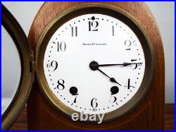 Antique 1910s Seth Thomas Cathedral Wooden Mantle Clock Brock & Feagan Retailers