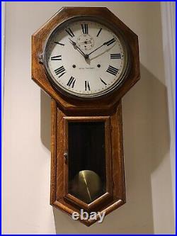 Antique 1913 SETH THOMAS World Octagon Long Drop 30 Day Regulator Wall Clock