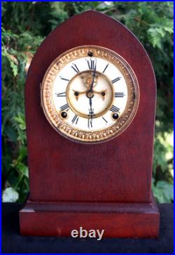 Antique 1915 Ansonia HENLEY Mahogany Beehive Open Escapement Mantle Clock VIDEO Antique 1915 Ansonia HENLEY Mahogany Beehive Open Escapement Mantle Clock VIDEO