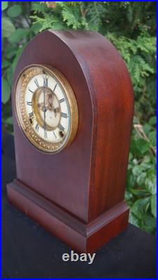 Antique 1915 Ansonia HENLEY Mahogany Beehive Open Escapement Mantle Clock VIDEO Antique 1915 Ansonia HENLEY Mahogany Beehive Open Escapement Mantle Clock VIDEO