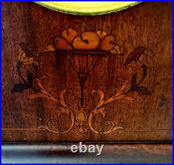 Antique 1915 Seth Thomas Mantle Brass 89AD Clock 12.5 Inlaid Mahogany Vintage
