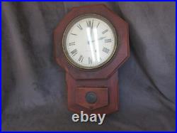 Antique 1917A Seth Thomas Wall Clock Wood Case Pendulum withKey cl